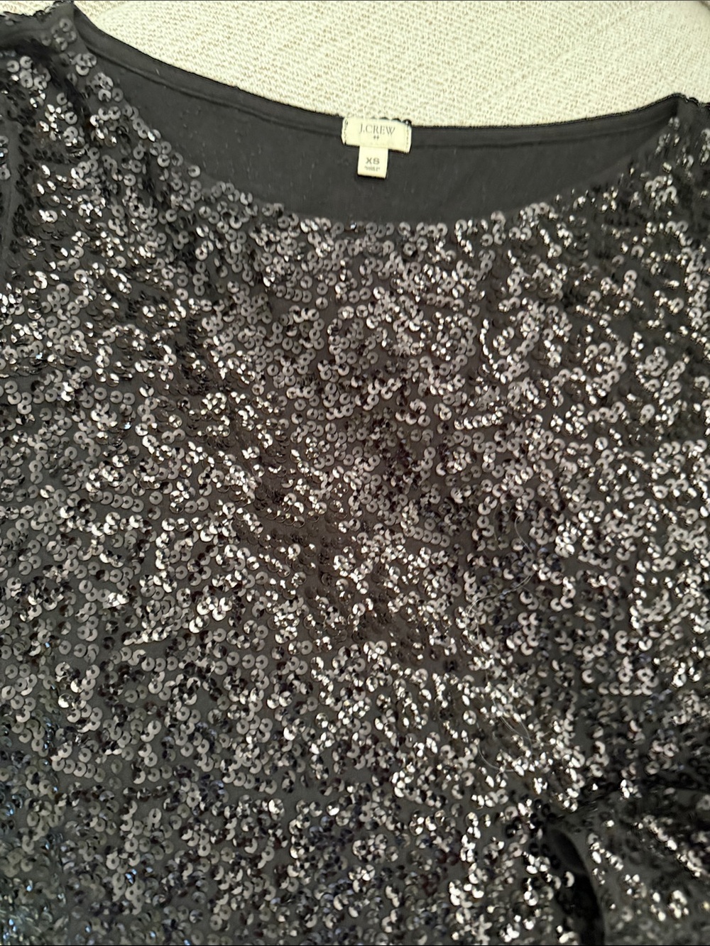 J. Crew Black Sequin Top, XS